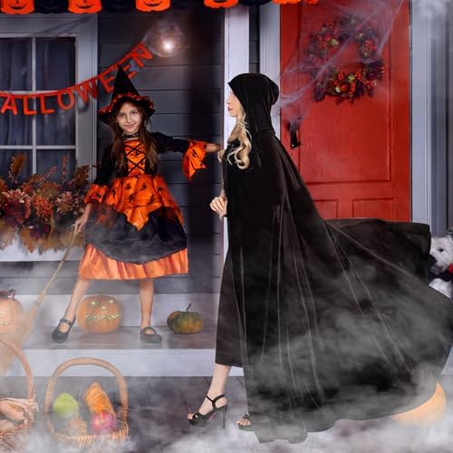  Vampir Kostüm Damen für Halloween Schwarz Samt Cape mit Kapuze Erwachsene Dracula Look
| Halloween Kostüm Erwachsene Sc