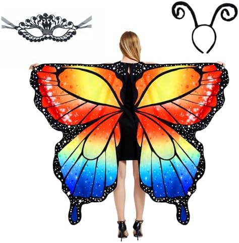  **Fae-Wings fuer Erwachsene, Feenflügel, Perfekt fuer deine Halloween-Kostümierung**
| **3-teiliges Schmetterlings-Kost