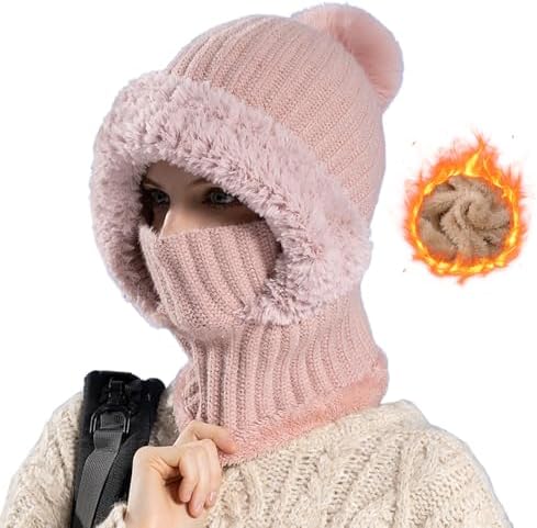 Generischer Plüsch Sturmhaube Mütze 3-in-1 Wintermütze für Damen