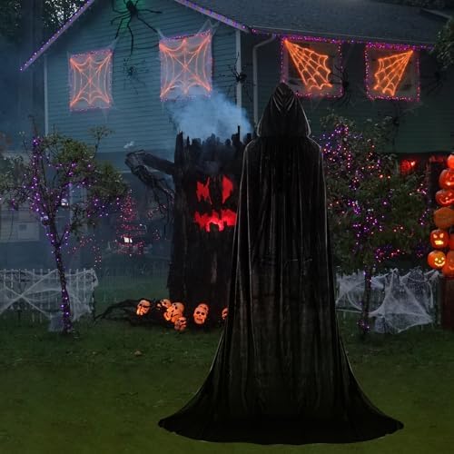  Vampir Kostüm Damen für Halloween Schwarz Samt Cape mit Kapuze Erwachsene Dracula Look
| Halloween Kostüm Erwachsene Sc