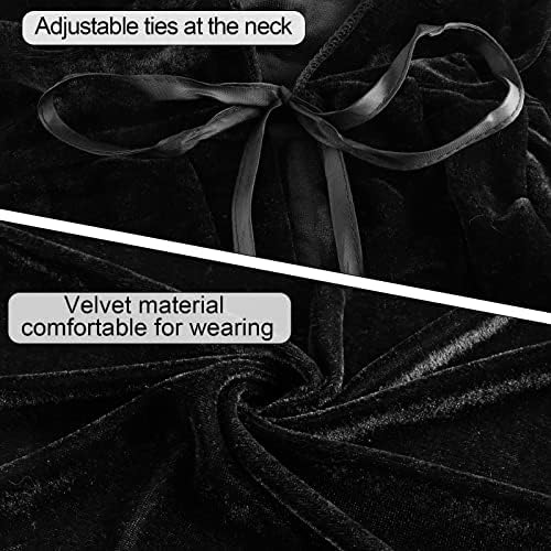 Generisch Schwarzer Kapuzenumhang für Erwachsene, Perfect Halloween Kostüm, Unisex Mantel 150CM