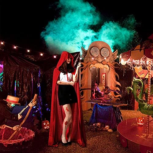  Halloween Umhang mit Kapuze Erwachsene, Blutig Tattoo-Aufkleber Set, Samt Vampir Cape Rot
| Halloween Umhänge Kostüm Er