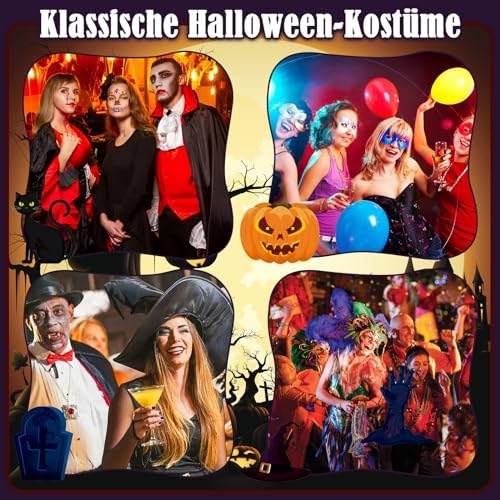  Halloween Kostüm Vampir Umhang für Erwachsene
| Gruselig Vampirumhang für Karneval und Fasching
| Beidseitig Rot & Schw