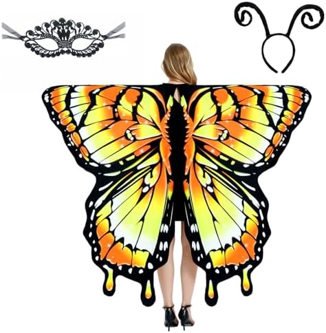  **Fae-Wings fuer Erwachsene, Feenflügel, Perfekt fuer deine Halloween-Kostümierung**
| **3-teiliges Schmetterlings-Kost