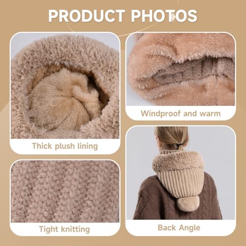 Generischer Plüsch Sturmhaube Mütze 3-in-1 Wintermütze für Damen