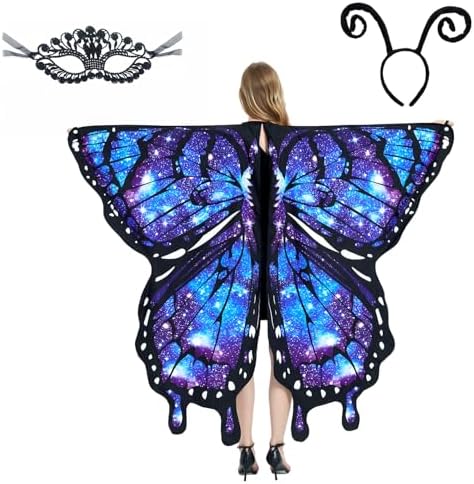  **Fae-Wings fuer Erwachsene, Feenflügel, Perfekt fuer deine Halloween-Kostümierung**
| **3-teiliges Schmetterlings-Kost