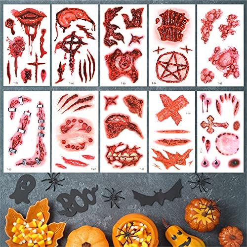  Halloween Umhang mit Kapuze Erwachsene, Blutig Tattoo-Aufkleber Set, Samt Vampir Cape Rot
| Halloween Umhänge Kostüm Er