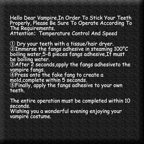  VANERIA 4 Paar Vampirzähne - Solider Klebstoff für Cosplay und Halloween
| VANERIA 4 Paar Vampirzähne - Vegane Kiefer f